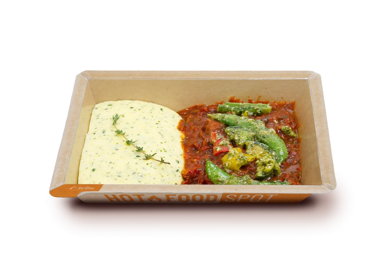 Ratatouille-Gemüse mit Kräuterpolenta